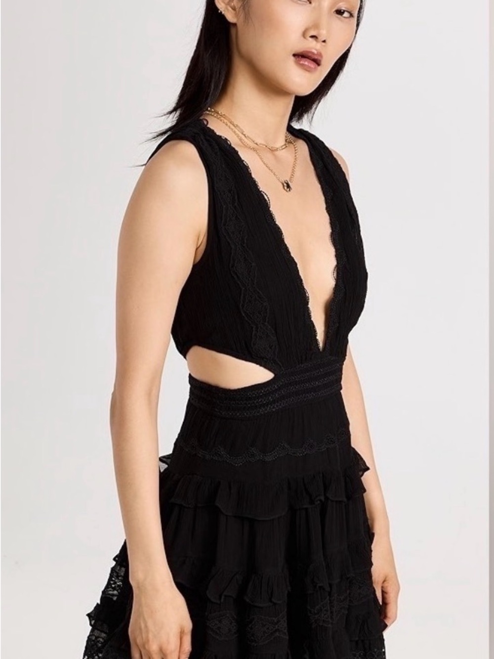 Rococo Sand lace pattern mini dress